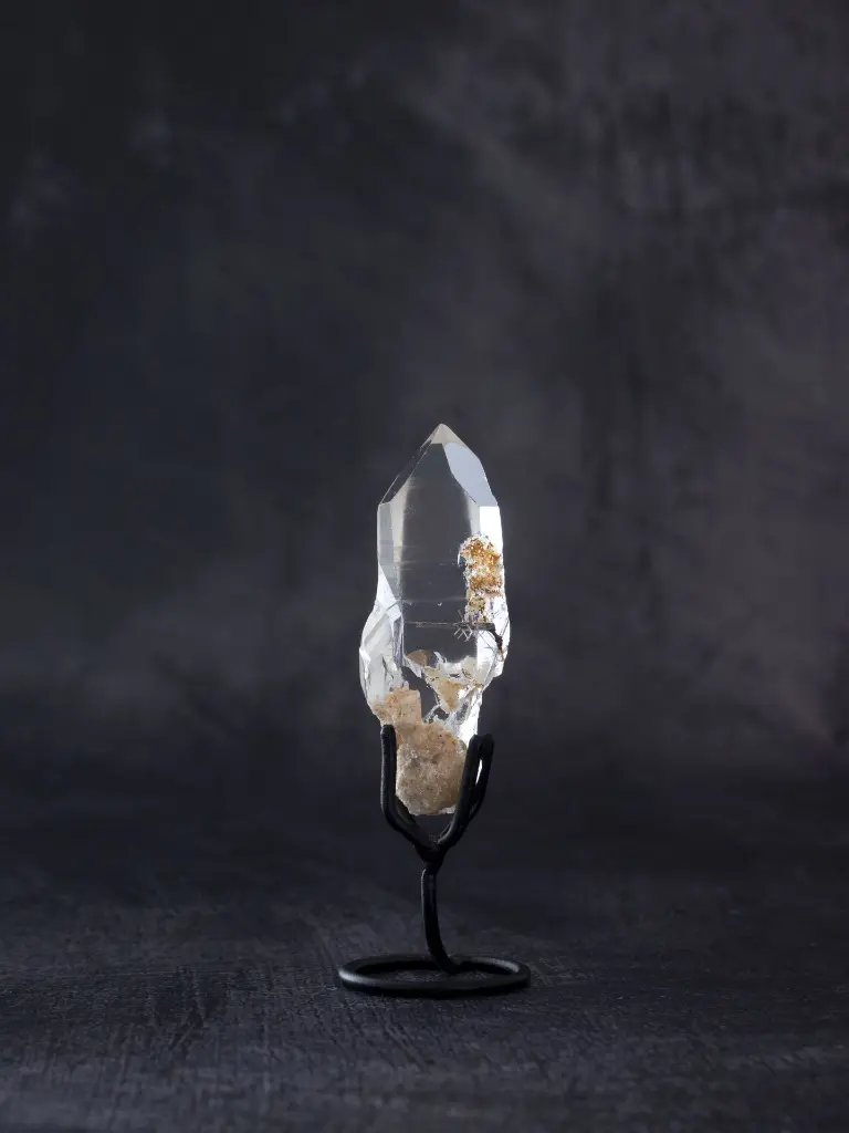 Lemurian Garden Quartz With Rutile On Stand 25g