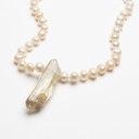 Crystal Pendant Gemstone Necklace with White Pearls