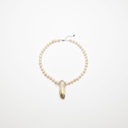 Crystal Pendant Gemstone Necklace with Pink Pearls