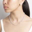 Aquamarine Gemstone Necklace with White Pearls