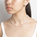 Rose Quartz Gemstone Necklace with Pink Pearls