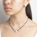 Mixed Tourmaline Gemstone Necklace with White Keshi Pearl