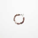 Pink Rhodonite Bracelet with White Keshi Pearl