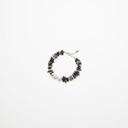 Freeform Black Mother of Pearl Gemstone Bracelet with White Pearls 