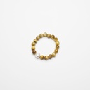 Golden Tiger Eyes Gemstone Bracelet with Semi-round White Pearl