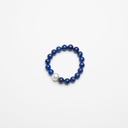 Lapis Lazuli Gemstone Bracelet with Semi-round White Pearl
