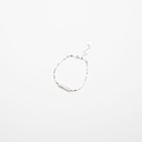 Sterling Silver Discs Bracelet with White Freeform Pearl