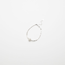 Sterling Silver Discs Bracelet with White Round Pearl