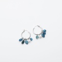 Blue Apatite and white Pearl Drop Earrings