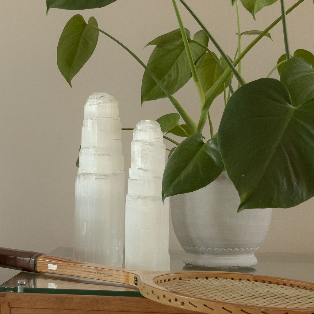 [NATC1059] Natural Handcrafted Selenite Tower