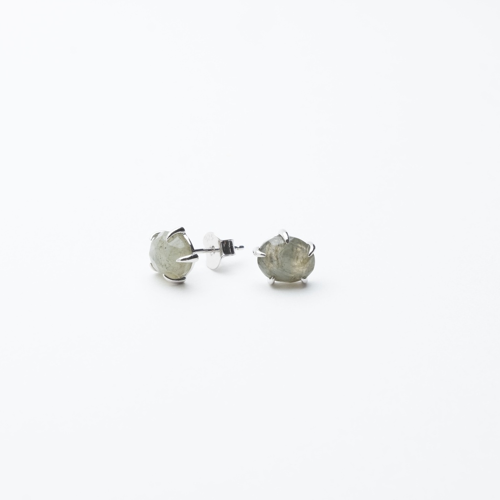 [NATE1031S-2] Labradorite Sterling Silver Stud Earrings
