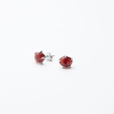 Red Agate Sterling Silver Stud Earrings