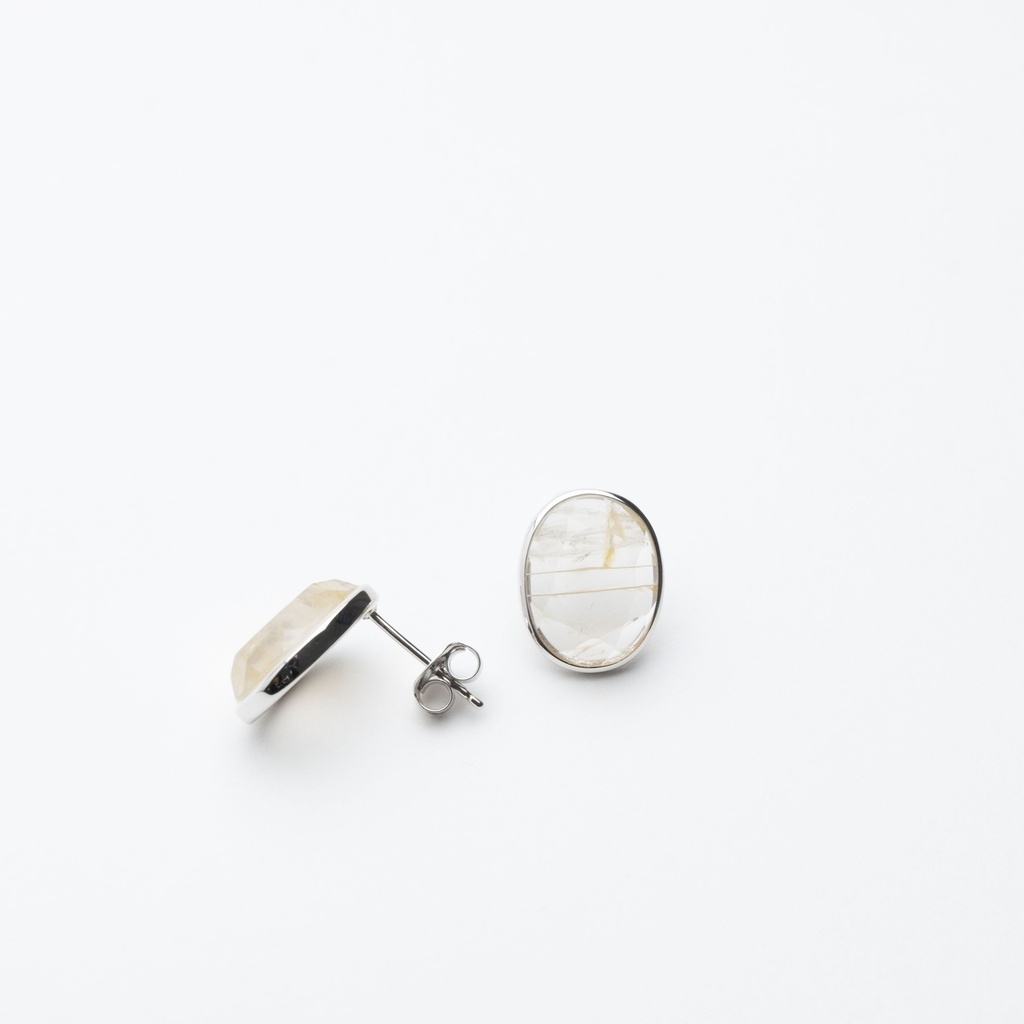 [NATE1032S-6] Citrine Oval Stud Earrings