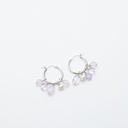Lavender Amethyst and White Pearl Drop Earrings