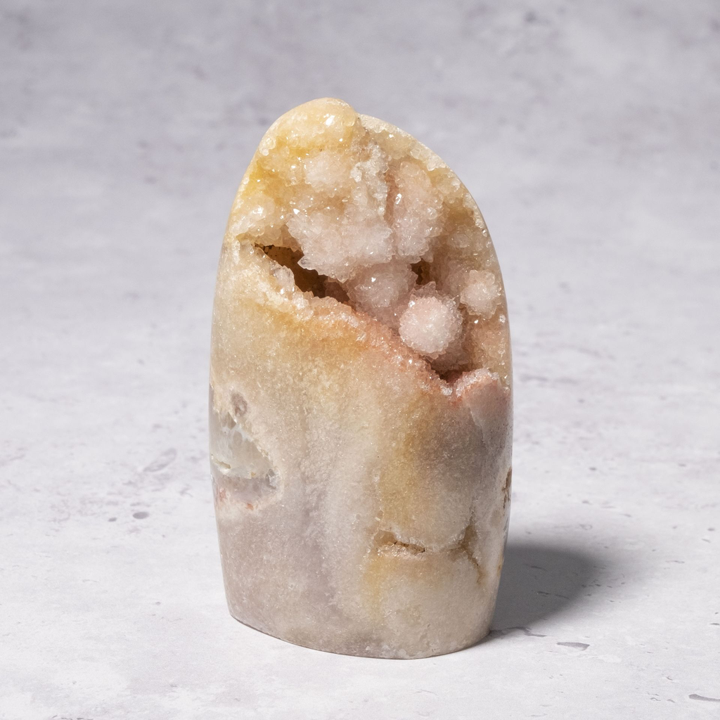 [NATC1046] Pink Amethyst Freeform with Sugar Druzy Crystal