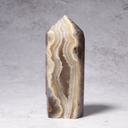 Grey Agate Tower with Sugar Druzy Crystal cave