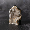 Dark Agate Tower with Sugar Druzy Crystal