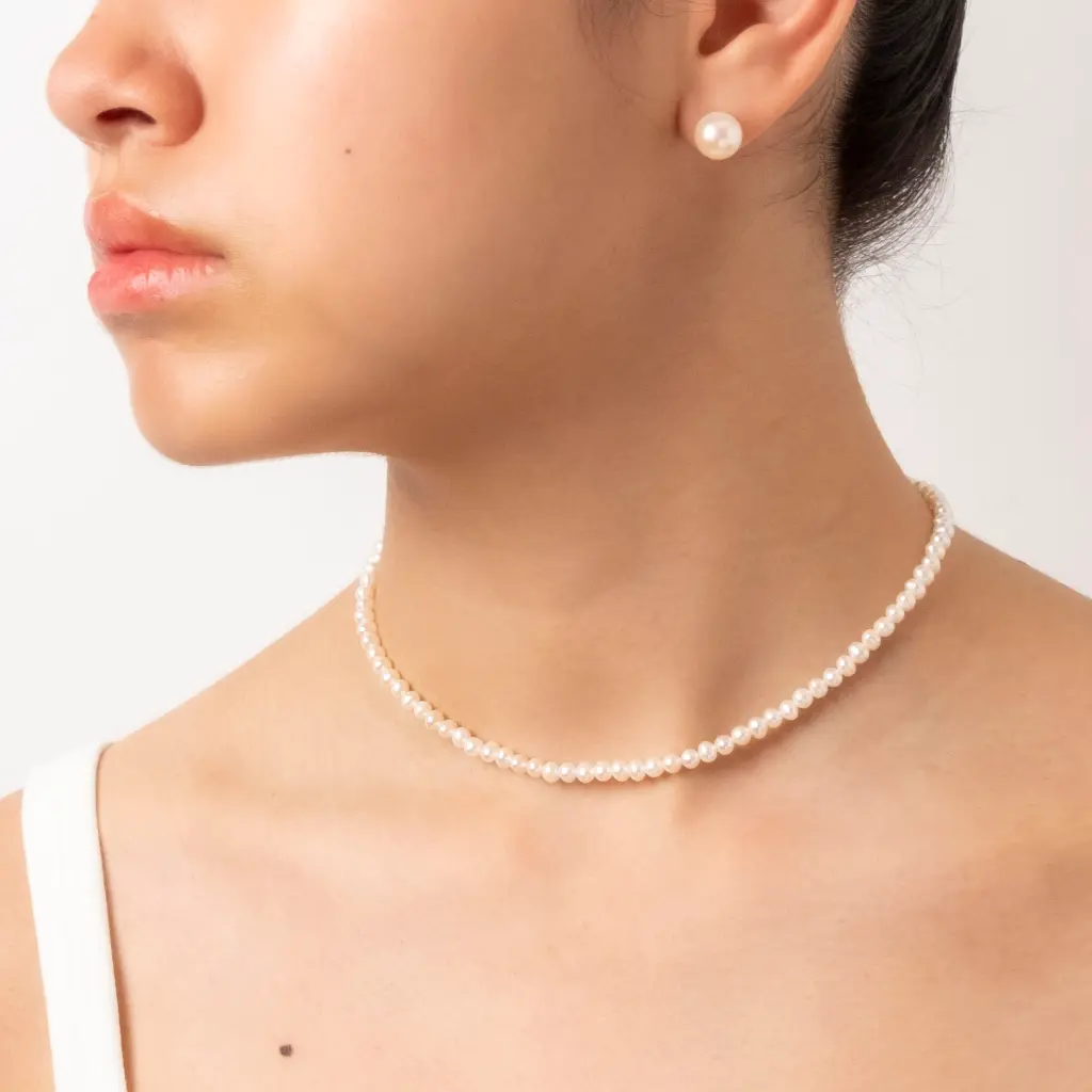 [NATN1096S] 5mm White Freshwater Pearl Necklace 