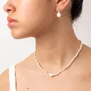 3x6mm White Freshwater Pearl Necklace with 12mm freeform Pearl