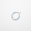 Aquamarine Gemstone Bracelet with White Keshi Pearl