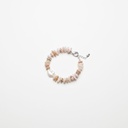 Pink Opal Gemstone Bracelet with White Keshi Pearl